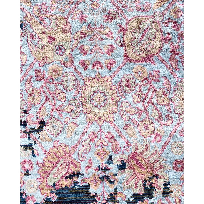 Ikat One-of-a-Kind Handmade Area Rug, Blue - 8' 1" x 9' 10"