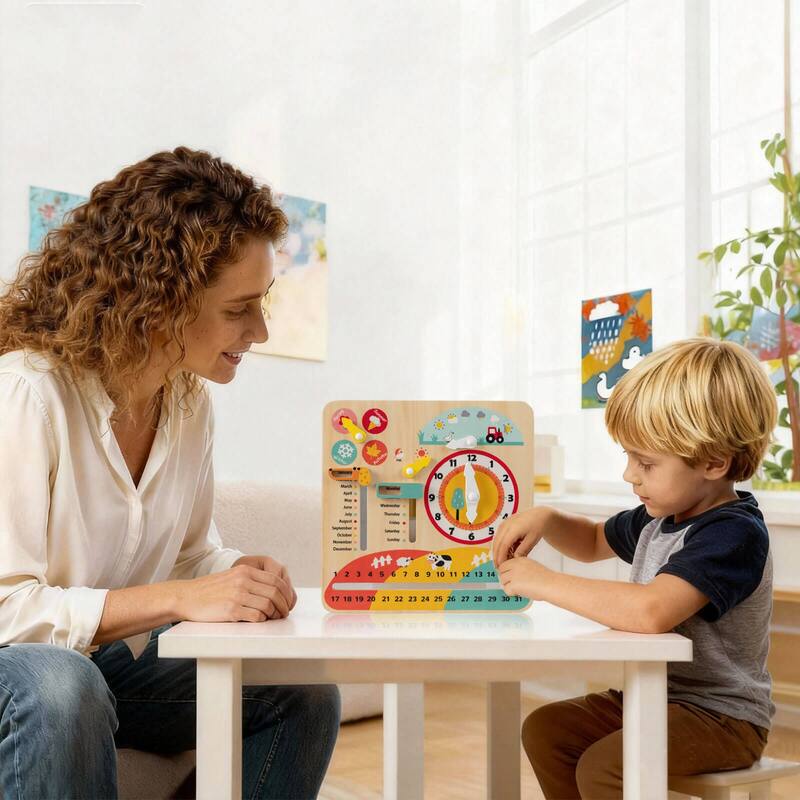 Costway Kids Montessori Educational Learning Toy with Clock, Seasons, - See Details