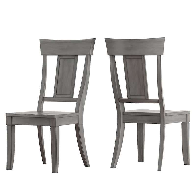 Eleanor Black Farmhouse Trestle Base Panel Back 6-piece Dining Set by iNSPIRE Q Classic - Antique Black Table - Antique Grey Chairs and Bench