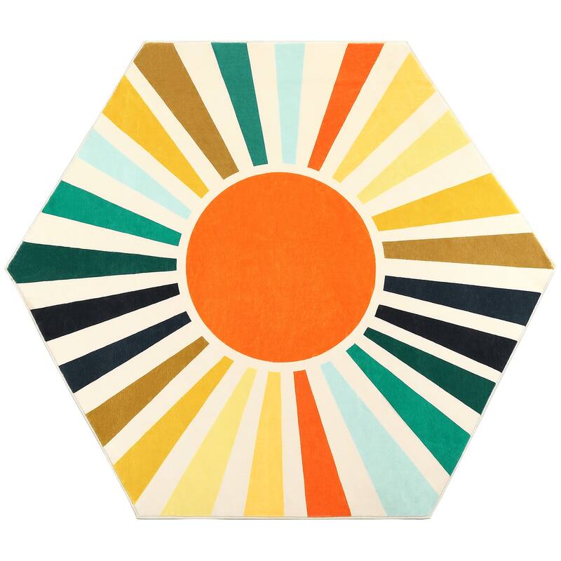 Garvee Rainbow Sol Kids Area Rug