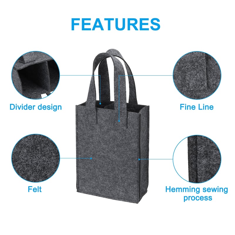 2 Bottle Wine Carrier Tote Bag, Wine Bottle Carrying Bag