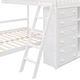 preview thumbnail 11 of 42, Contemporary Wooden Twin Over Full Bunk Bed With Six Drawers And Flexible Shelves, Bottom Bed With Wheels, Space-saving, White