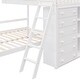 preview thumbnail 10 of 38, Wooden Twin over Full Bunk Kids Bed with Drawers,Shelves,Wheels,Soild