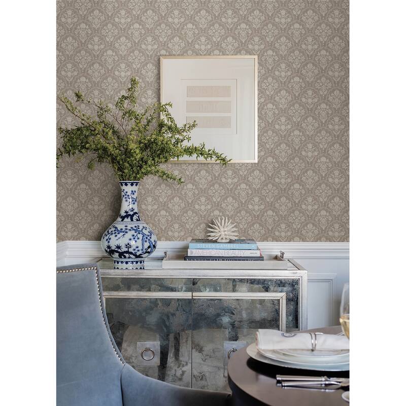 Frances Taupe Fishscale Wallpaper