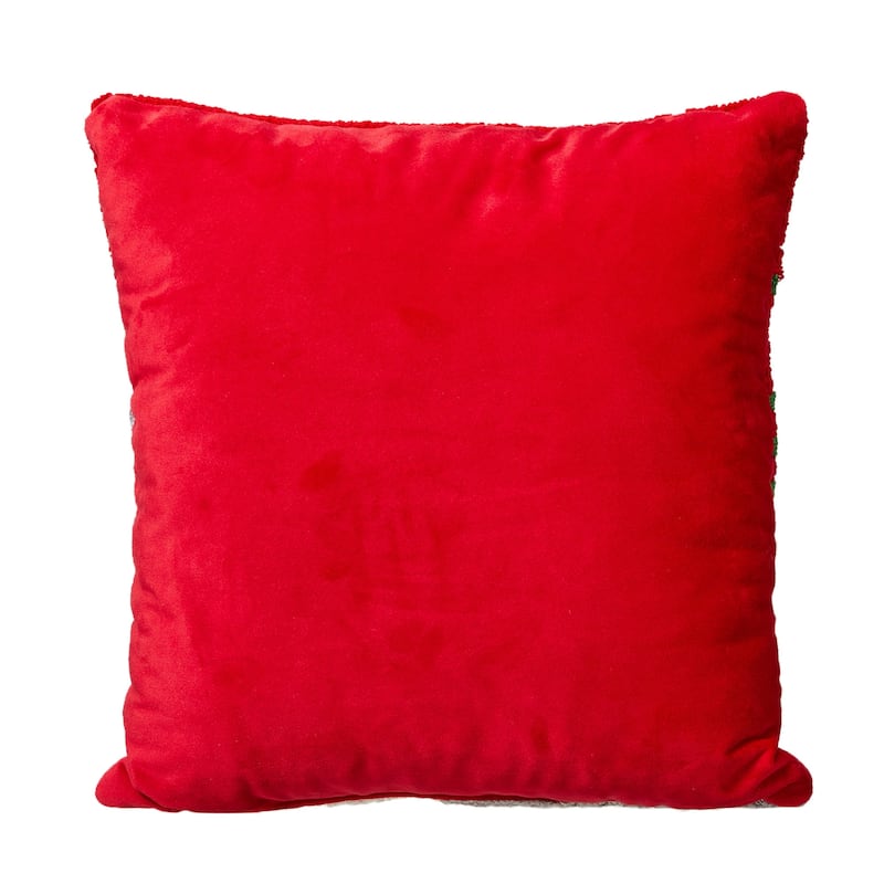 Glitzhome 14"L Hooked Dog Cat Christmas Throw Pillow Festival Home Office Decor