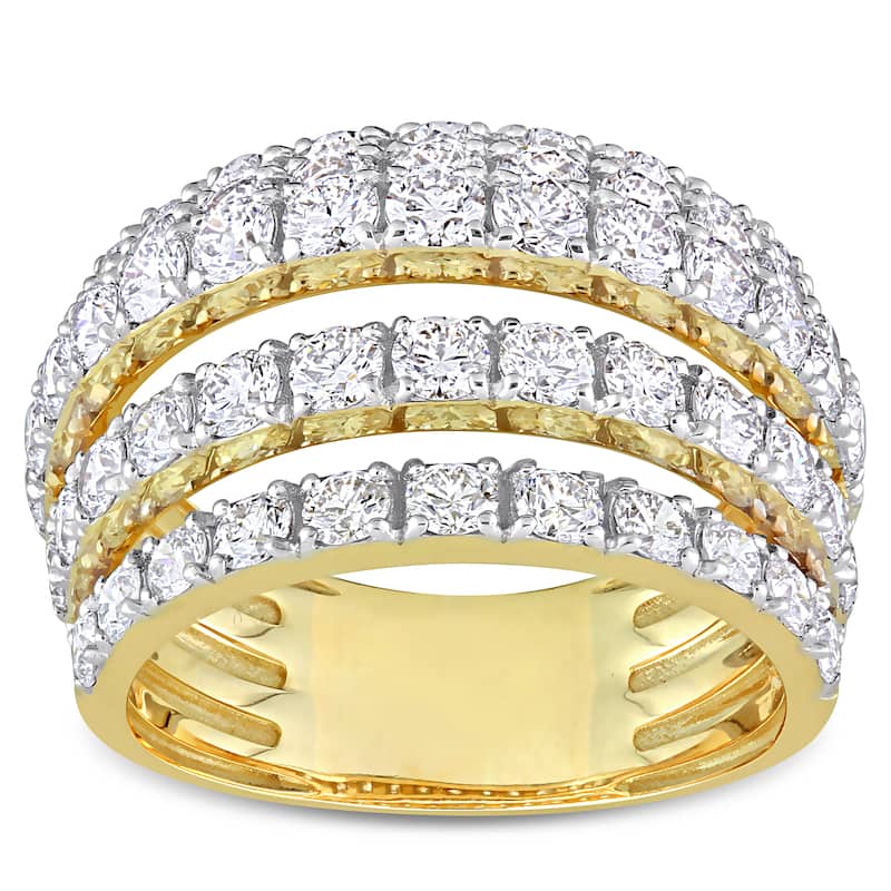 Miadora 3 1/10ct TDW Diamond Coil Cluster Ring in 14k Yellow Gold