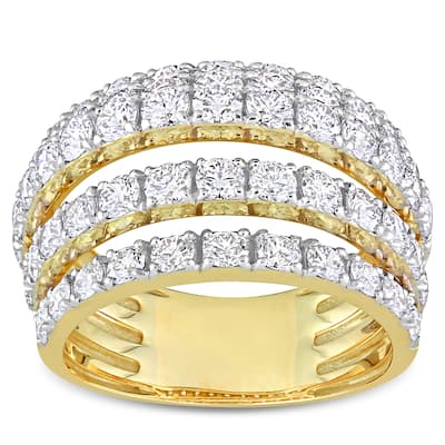 Miadora 3 1/10ct TDW Diamond Coil Cluster Ring in 14k Yellow Gold