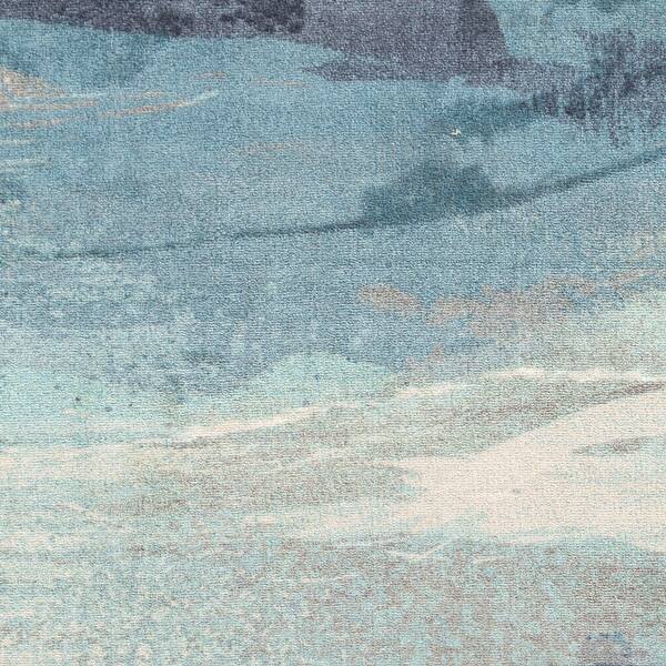 Shop Rachel Blue Abstract Area Rug 8 X 10 On Sale