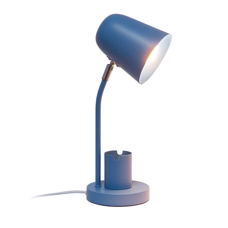 Desk Lamp with Conical Shade and Pen Holder - 15.75" - Blue