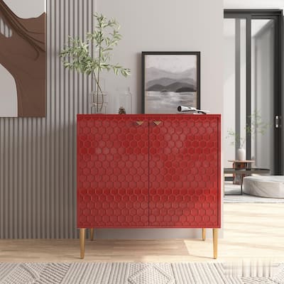 2 Door Sideboard Locker Media Storage Accent Cabinet