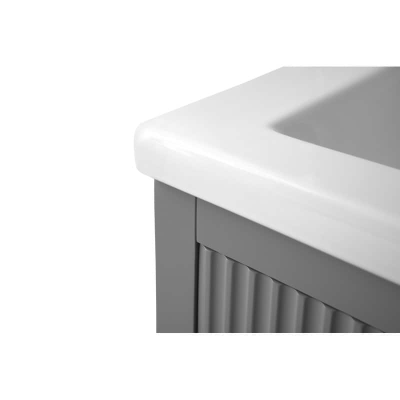 Vanity Art 24" Single Sink Bathroom Vanity Cabinet with Ceramic Top