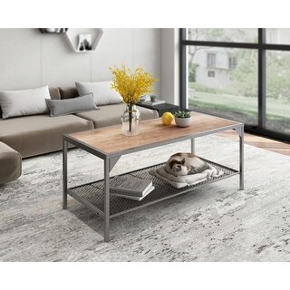 Modern Coffee Table with Storage Shelf - Bed Bath & Beyond - 36389479