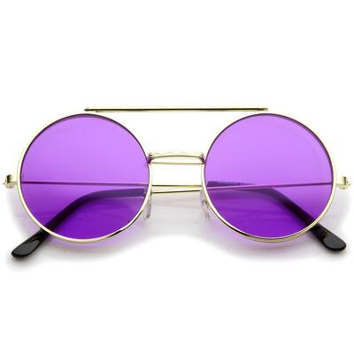 Django FlipUp Round Sunglasses 49Mm Colored Lens Metal Frame Uv400