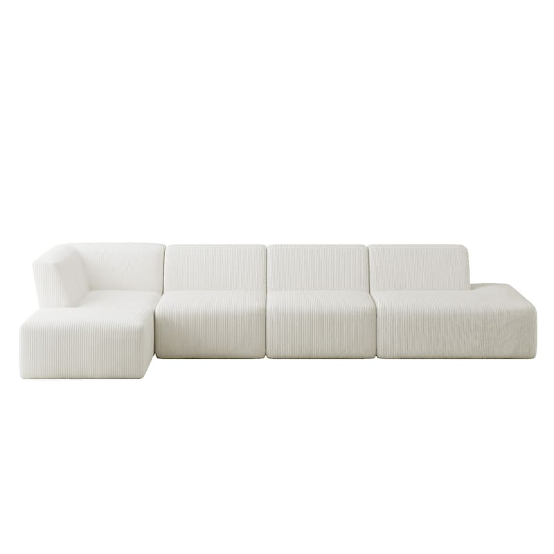 Oversize 5-Piece Modular Sectional Sofa Set with Ottomans