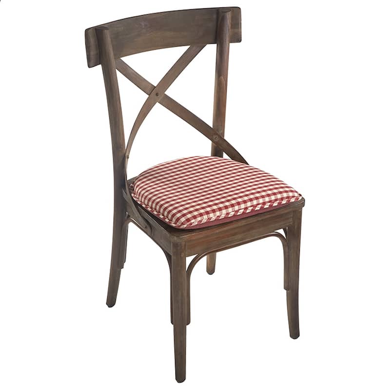 Klear Vu Gingham Non-Slip Dining Chair Cushion Set (Set of 4)
