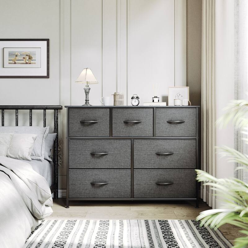 29.7" Modern Fabric 7 Drawer Storage Chest Tower