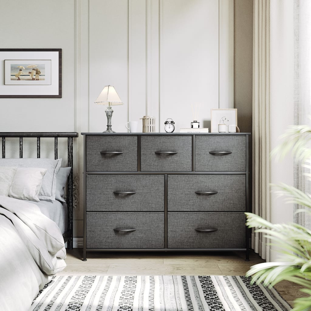 29.7" Modern Fabric 7 Drawer Storage Chest Tower