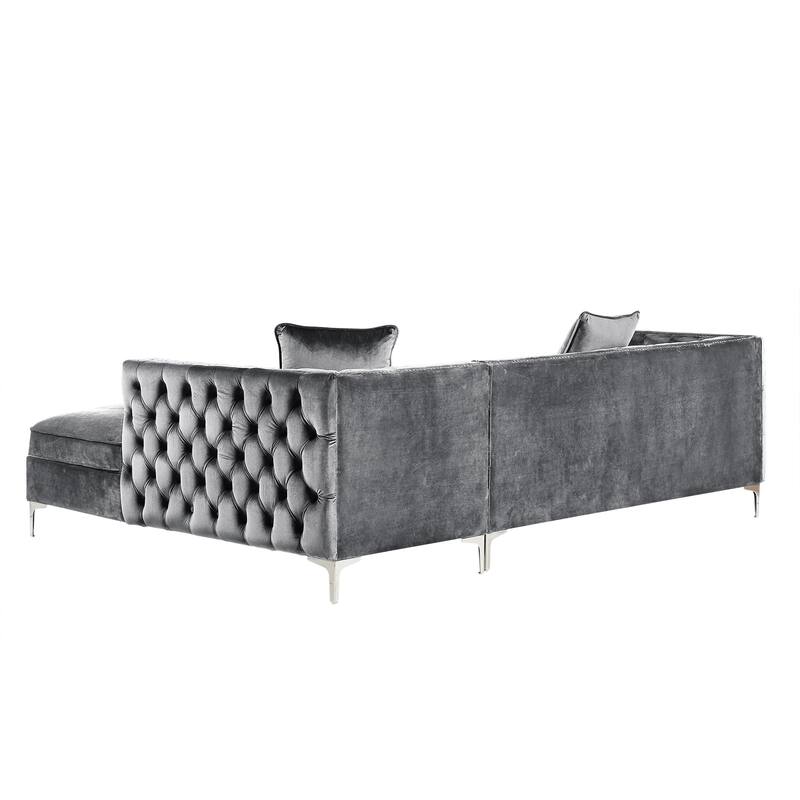 Dante Velvet Chaise Sectional Sofa