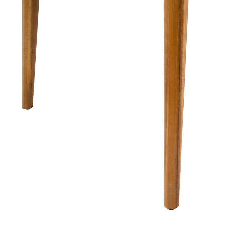 Roomfitters 5-Piece Outdoor Dining Set, Acacia Wood Patio Table and 4 Rope Woven Armchairs with Cushions