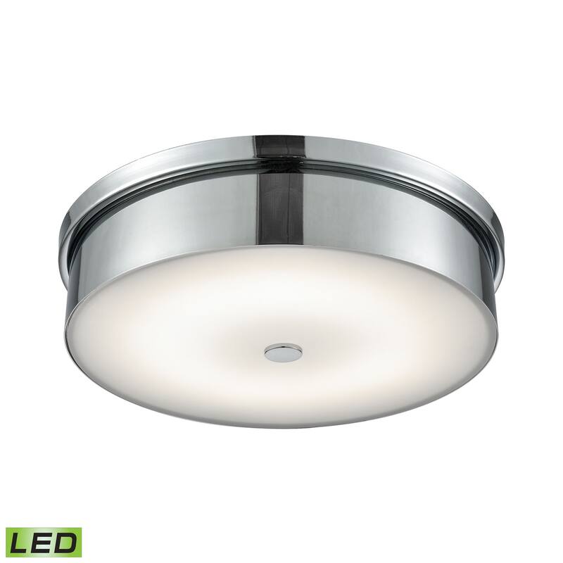 Alico Towne Large Round LED Flush Mount in Chrome and Opal Glass