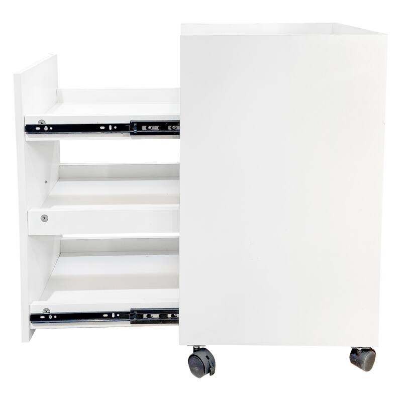 Organizer for Pantry -Sliding out Snack Cabinet, Multi-Layer Soda Can Organizer, Mobile Snack Storage Rack with Wheels