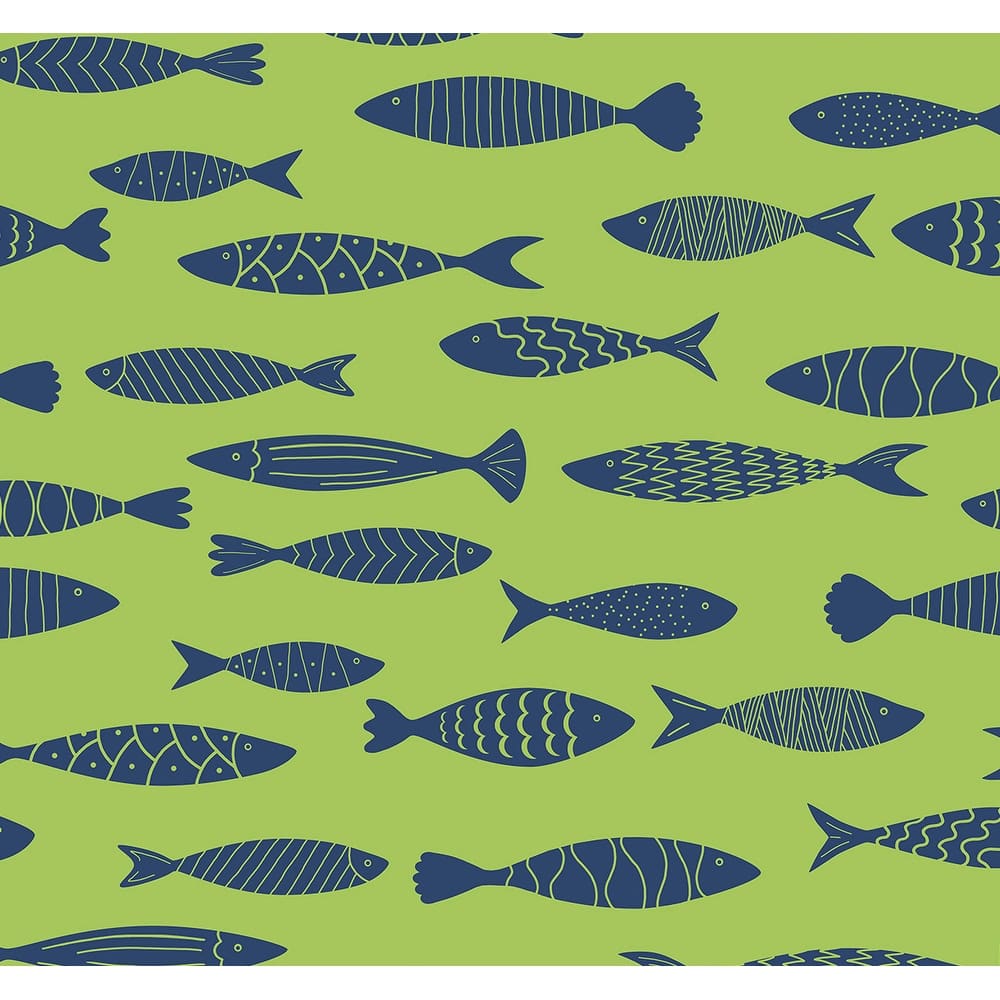 Seabrook Designs Bay Fish Unpasted Wallpaper
