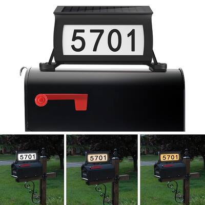 Solar Address Sign Double-Sided House Number Plaque