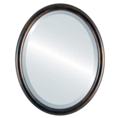 Pasadena Framed Oval Mirror in Rubbed Bronze - Antique Bronze