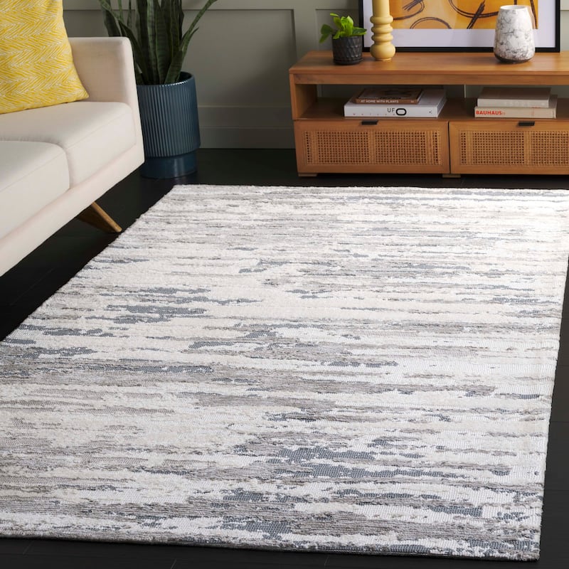 SAFAVIEH Audrey Essi Modern & Contemporary Rug - 6' Square - Grey/Beige