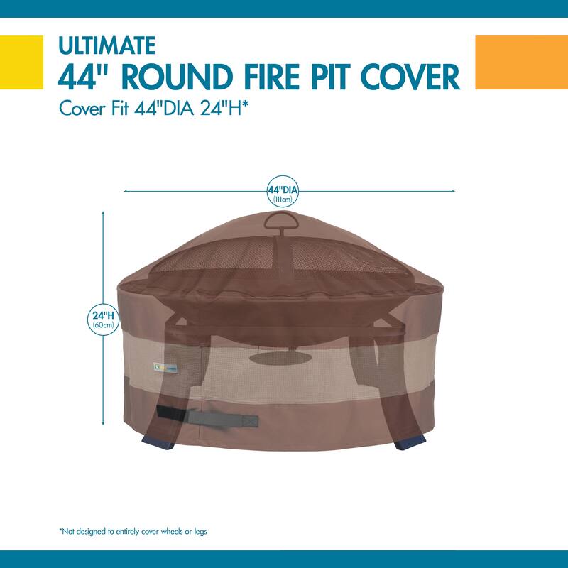 Duck Covers Ultimate Round Fire Pit up to 68in DIA - 44"D x 24"H