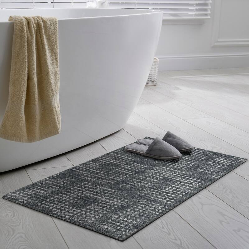 Indoor/ Outdoor Eleanor Modern Houndstooth Washable Rug