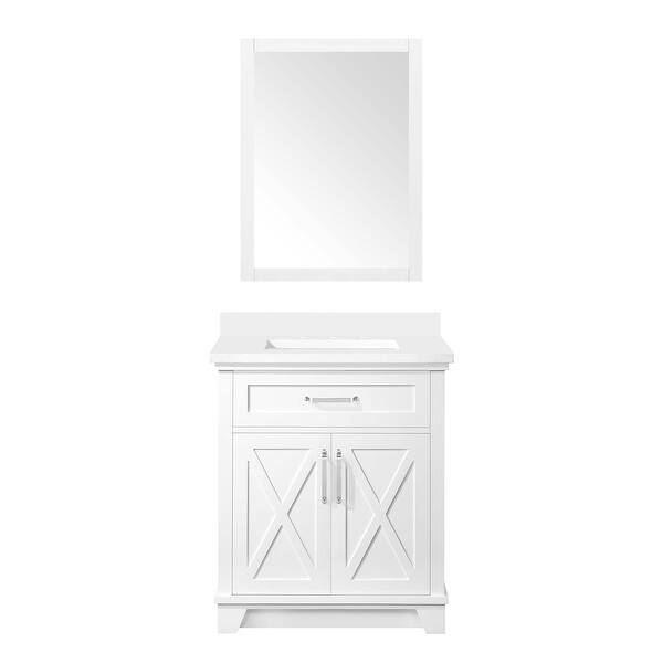 Ove Decors Ollie 30 in. Single Sink Bathroom Vanity in White Bed Bath