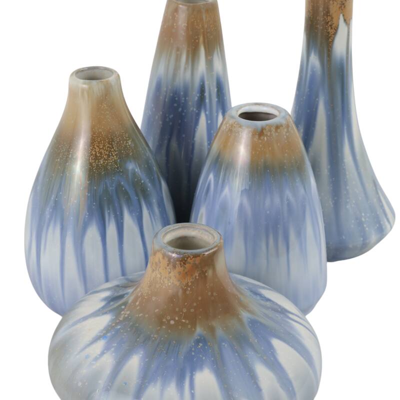 Stoneware Decorative Vases with Silhouettes Curved Forms (Set of 5)