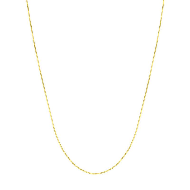 Curata 14k Yellow Gold 0.55mm Box Chain Necklace (Lobster)