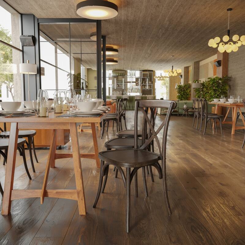 Stackable Wood Cross Back Chair
