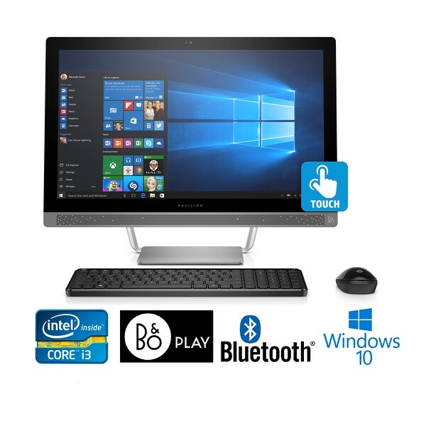 HP Pavilion 24-b, 23.8" Full HD Touch-screen, Core i3, 8GB, 1TB HDD All-in-One (Certified Refurbished) - Silver