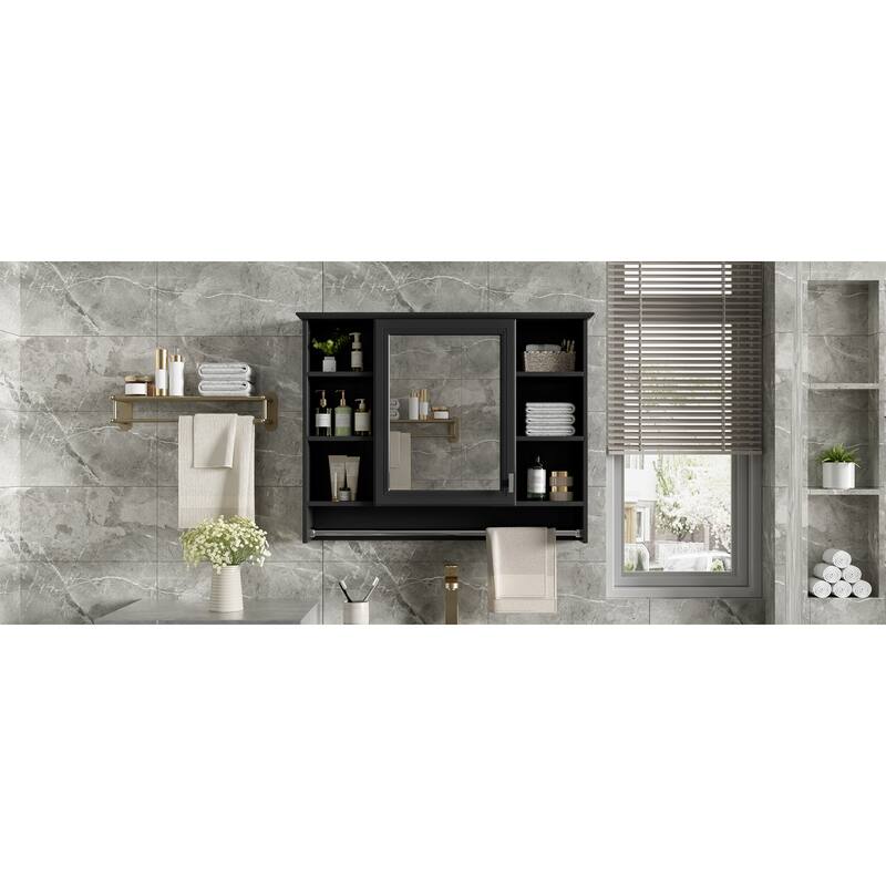 Roomfitters 36 Inch 3-in-1 Wall Mount Medicine Cabinet, Mirror Storage with Adjustable Shelf & Soft Close Doors