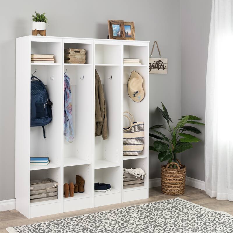 Prepac Narrow Entryway Organizer - Set of Four - White