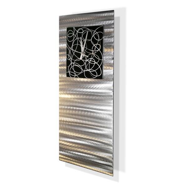 Statements2000 Modern Metal Wall Clock Art Abstract Decor By Jon Allen Radiance Clock 24 X 9 Overstock 27545421