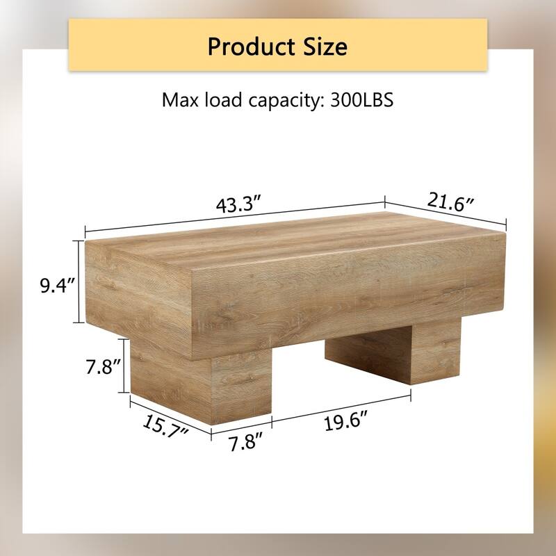Modern Simple Light Wood Texture MDF Coffee Table