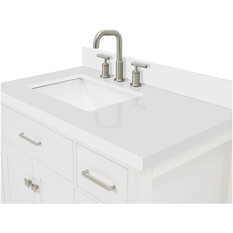 Ariel H037SLWQRVO Bristol 36" Thick Quartz Vanity Top