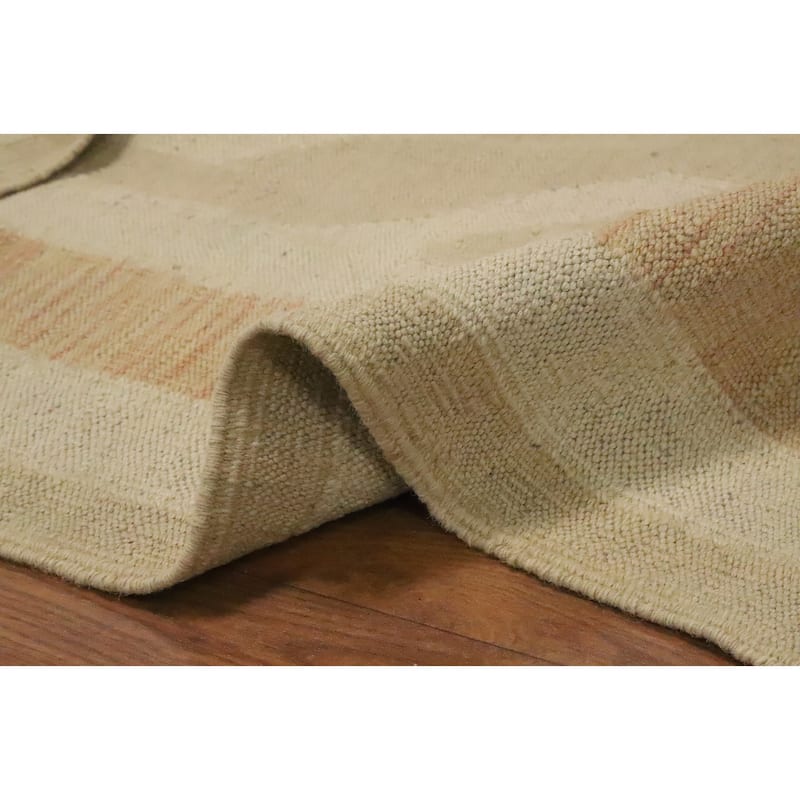 Hand Woven Oriental 100% Wool Carpet Southwestern Tribal Brown Kilim Area Rug - 5' 8'' X 4' 3''