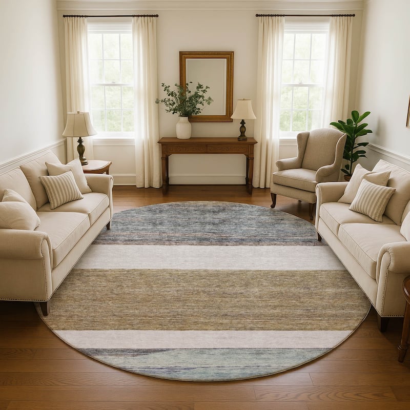 Premium Washable Super Soft Ombre Gabbeh Mayfield Rug - Mocha - 8' x 8'