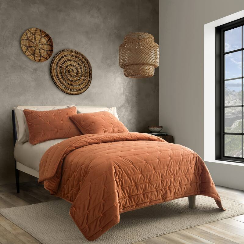 Indigo Road by Egypt Sherrod Malone Luxe Channeled Velvet 3-Piece Quilt Set