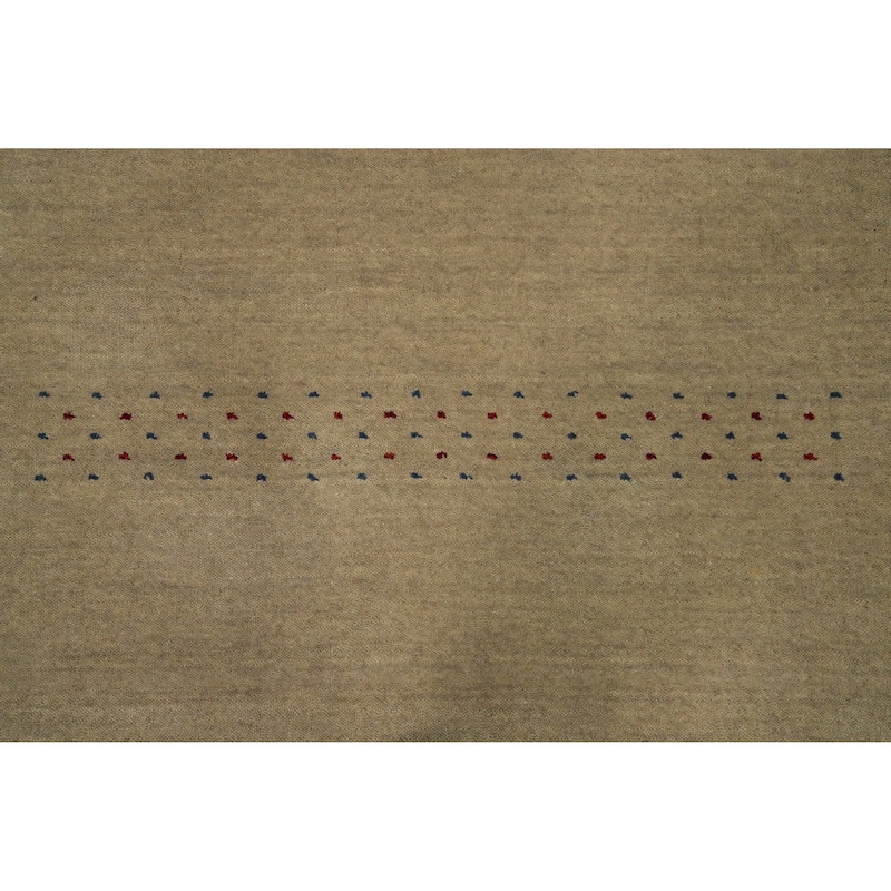 Hand Knotted Oriental 100% Wool Carpet Tribal Animal Pictorial Beige & Ivories Gabbeh Runner Rug - 11' 0'' X 2' 6''