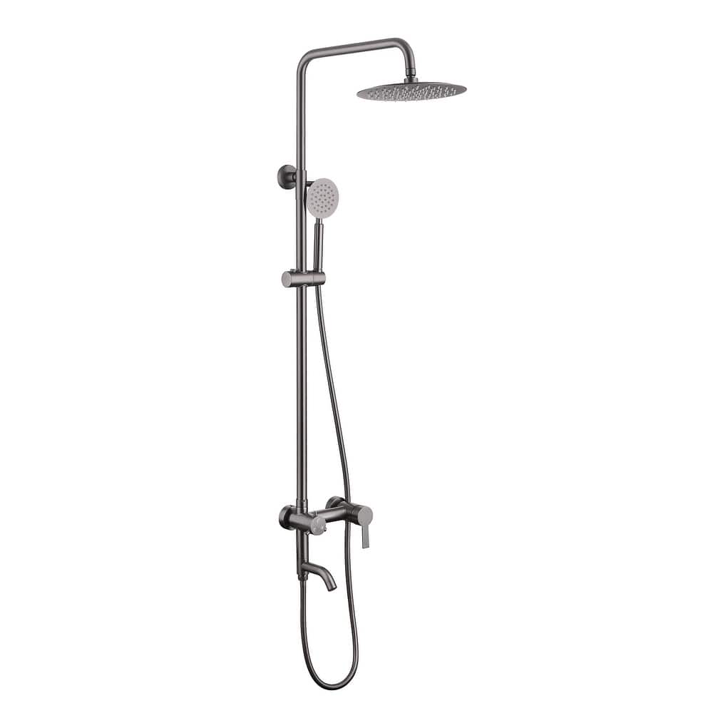 47"H 3-Function 304 Stainless Steel Wall-Mounted Outdoor Shower System