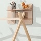 preview thumbnail 4 of 6, Natural Twin Size Pine Wood Tent-shaped Floor Bed, with Guardrails, Slats and Door for Kids, Boys and Girls