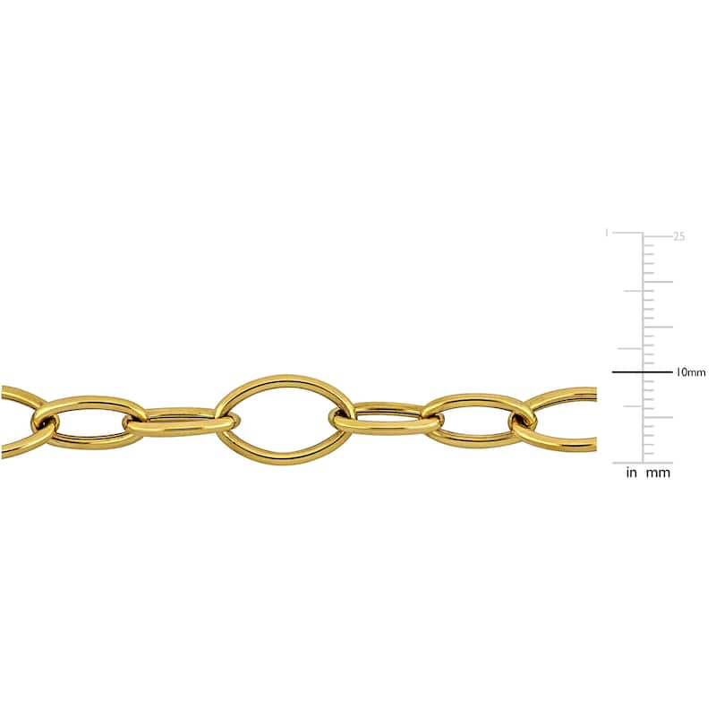 Miadora 10mm Oval Link Bracelet 14K Yellow Gold-8 in