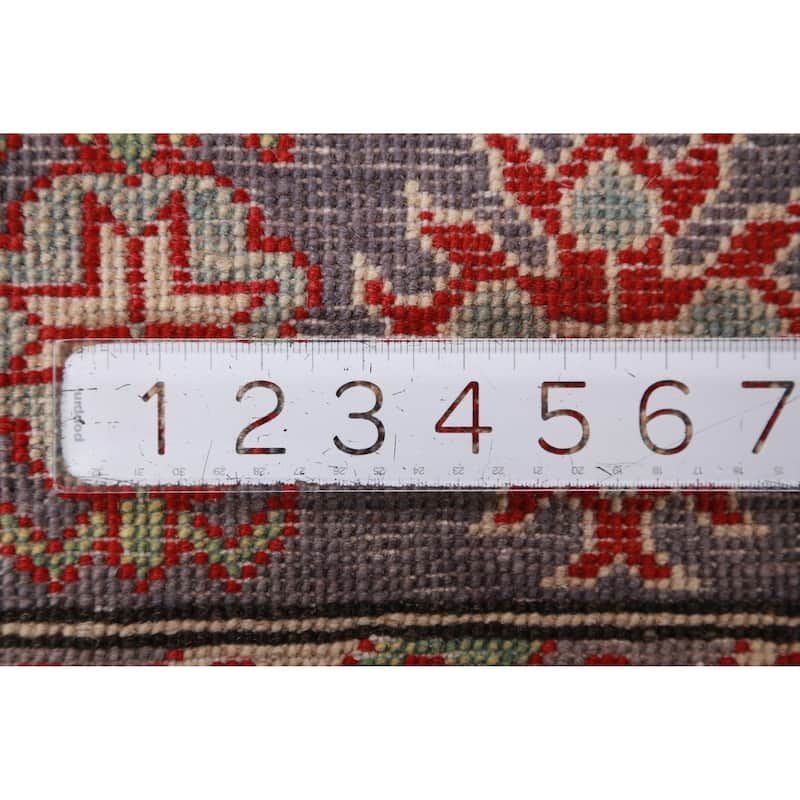 Hand Knotted Oriental 100% Wool Carpet Traditional All-Over Greys & Charcoal Kazak Area Rug - 9' 6'' X 8' 3''
