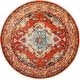 preview thumbnail 22 of 164, SAFAVIEH Monaco Lillie Boho Medallion Distressed Area Rug 11' Round - Orange/Light Blue